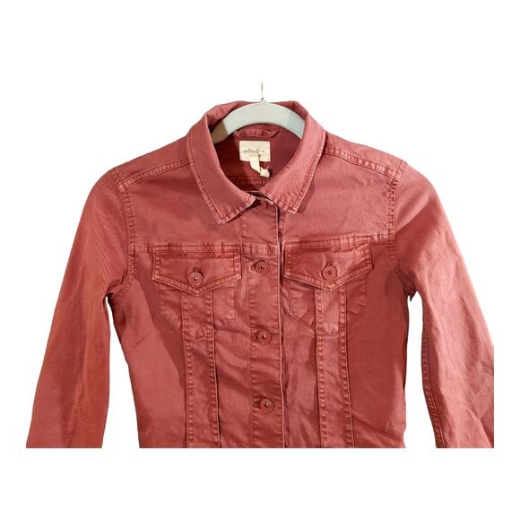 Wilfred Free Button-front Japanese Denim Jacket in Mauve Casual Women's 0 - Picture 2 of 5